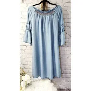 white christmas dresses Ramy Brook Katalina Denim Mini Dress - Medium Wash main image 0